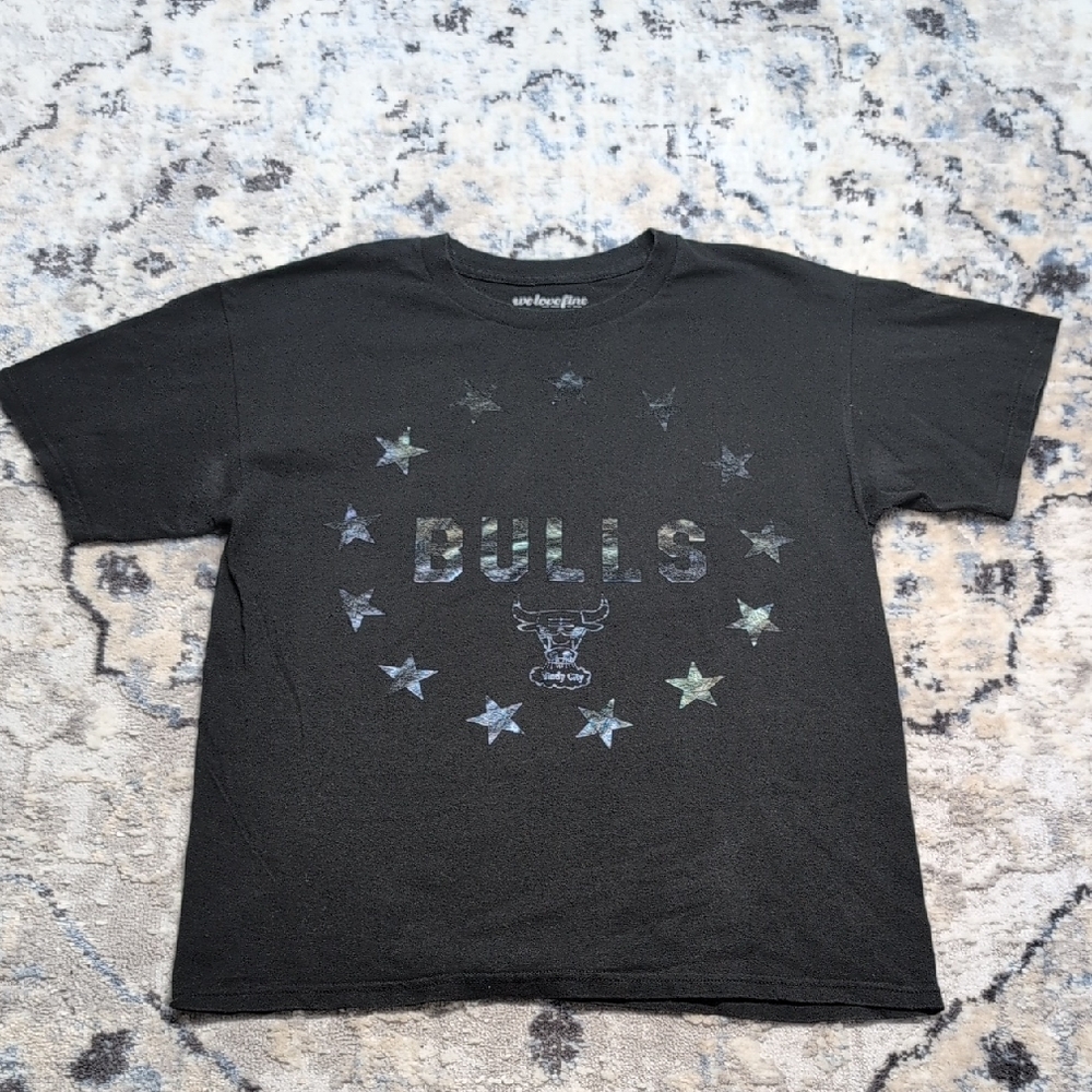 Vintage Chicago Bulls NBA Hardwood Classics Stars Tee WeLoveFine Black Size L